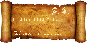 Pittler Hilária névjegykártya